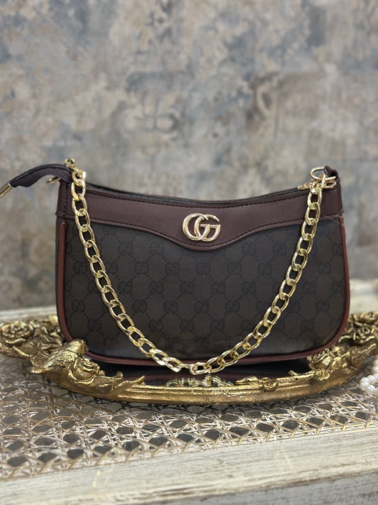 Floral Brown Gucci Cross-Body Bag