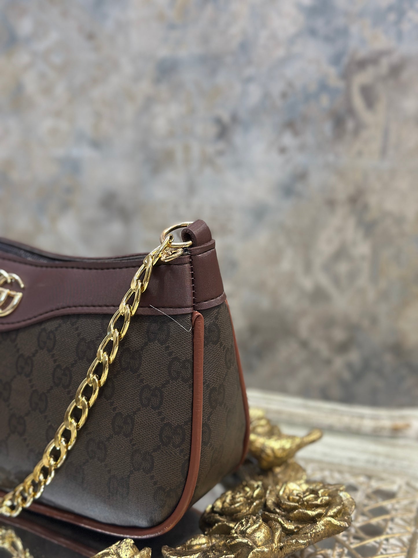 Floral Brown Gucci Cross-Body Bag