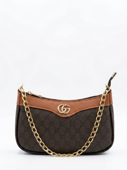 Floral Mustard-Brown Cross-Body Bag
